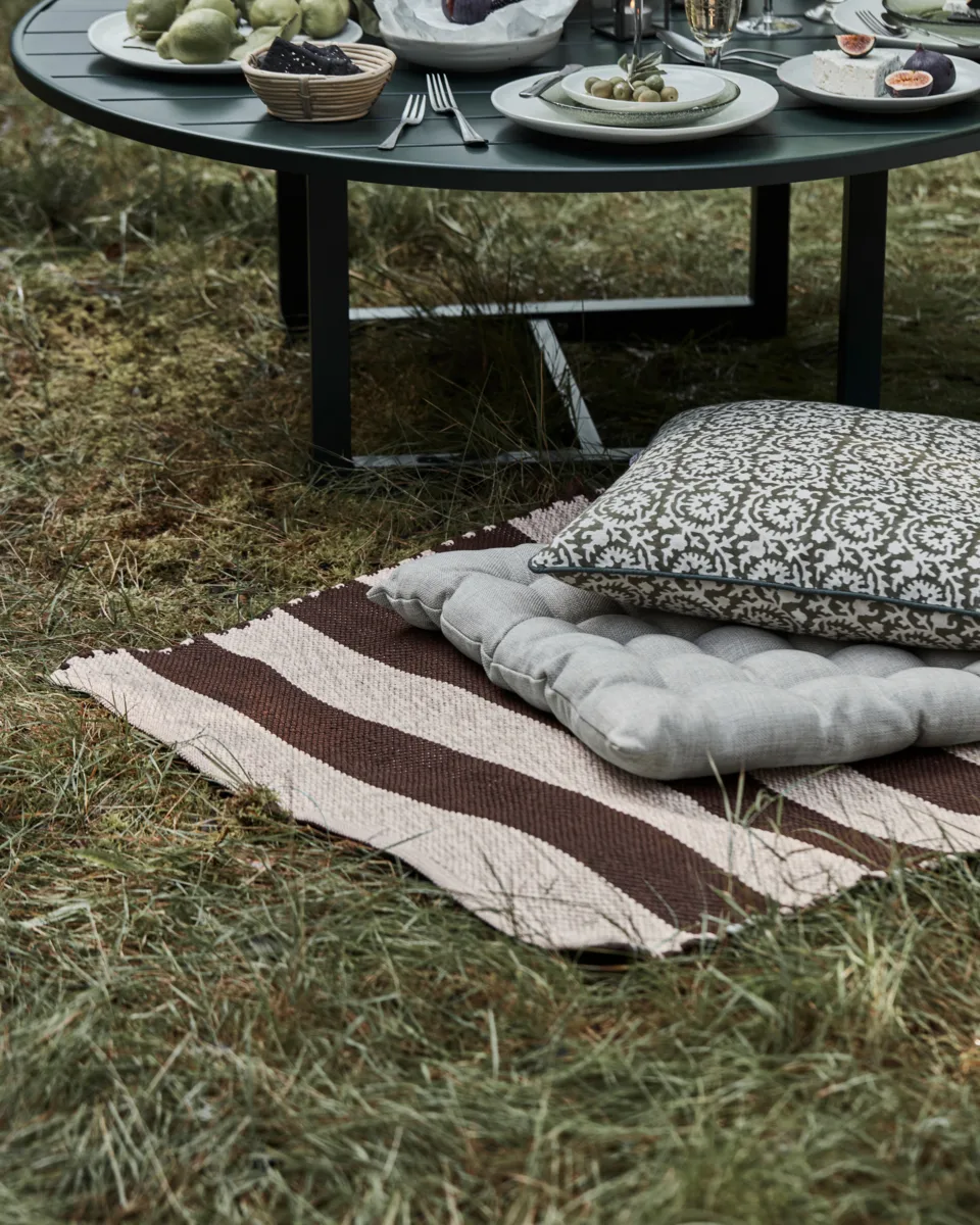 Tapis de couloir Alfo 90x200 cm, Brun-blanc House Doctor