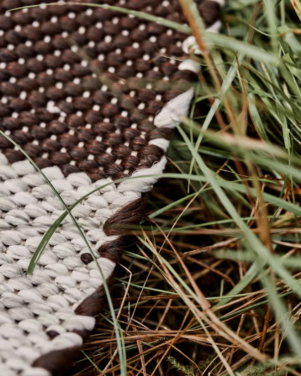 Tapis de couloir Alfo 90x200 cm, Brun-blanc House Doctor