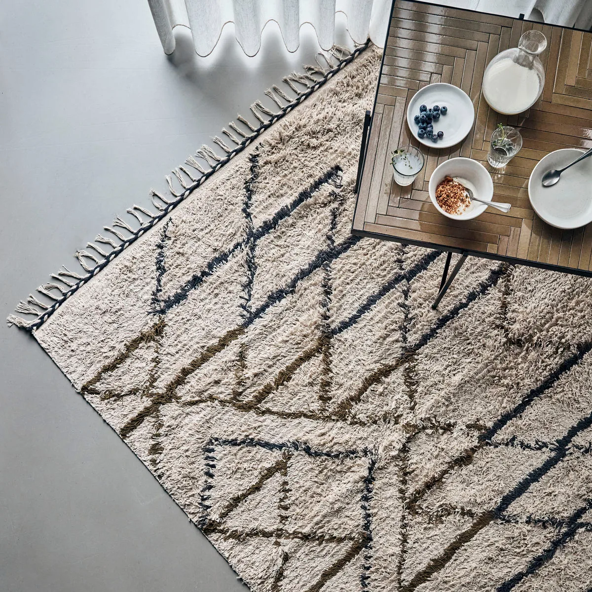 Tapis Indi, Blanc cassé, 140x200 cm House Doctor