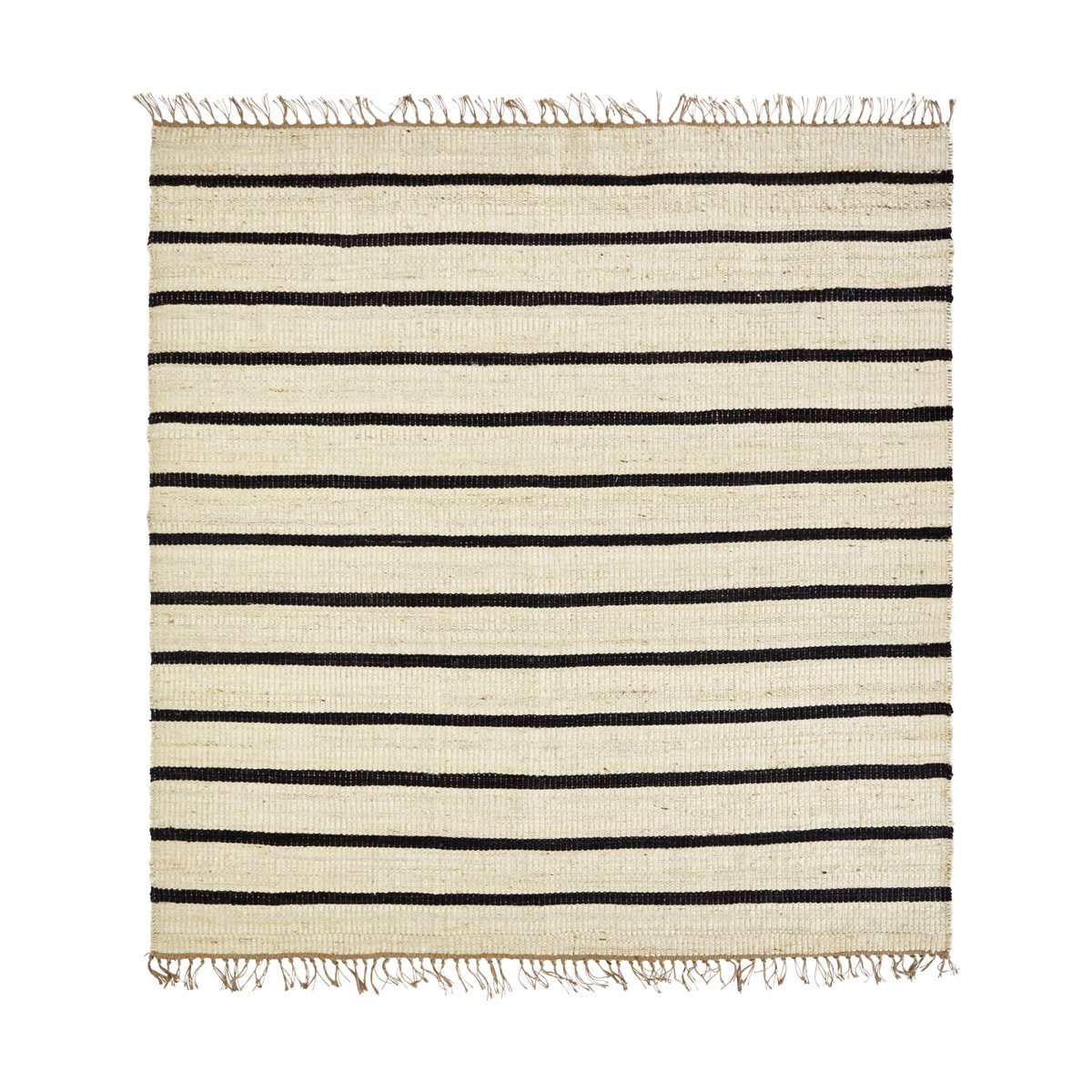 House Doctor Tapis Sima 180x180 cm Noir-nature | Design Scandinave | Tapis en jute & en fibres naturelles | Noir
