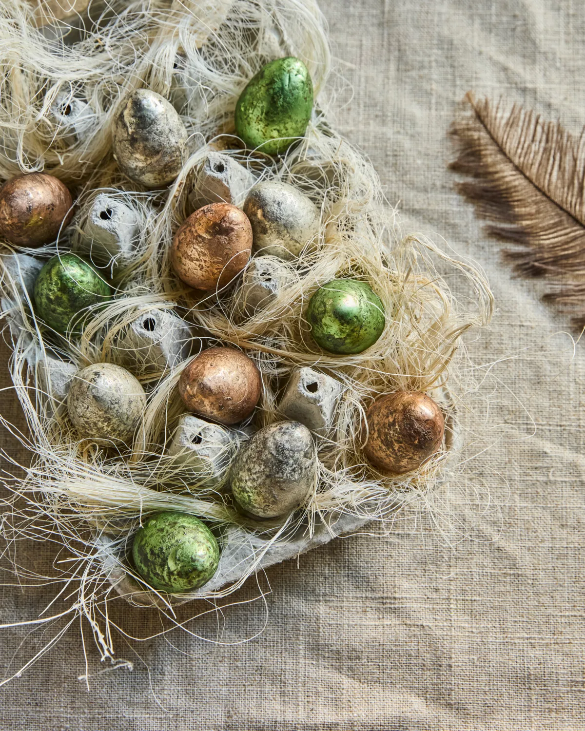 Œufs de Pâques House Doctor 12 pièces, Vert, Rose, Blanc cassé House Doctor