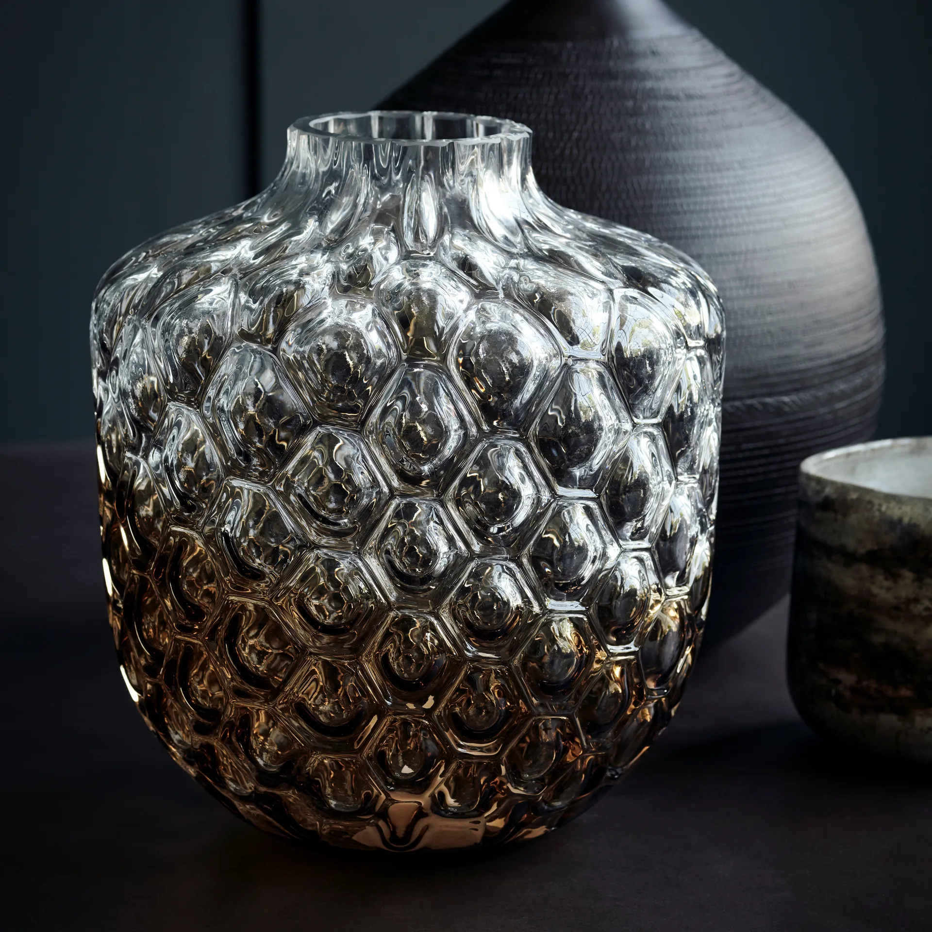 Vase Art Deco 31 cm, Marron House Doctor