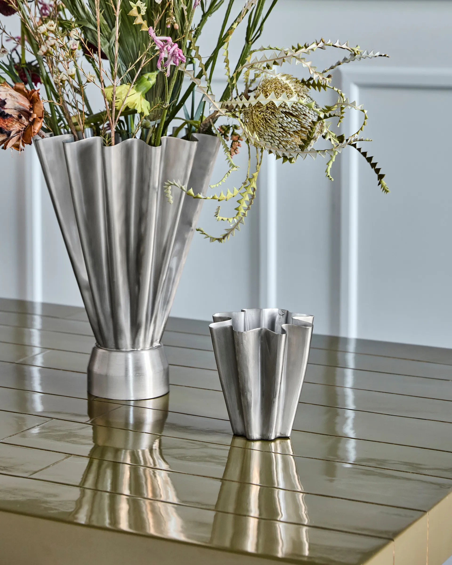 Vase Flood 13 cm, Borstat silver House Doctor