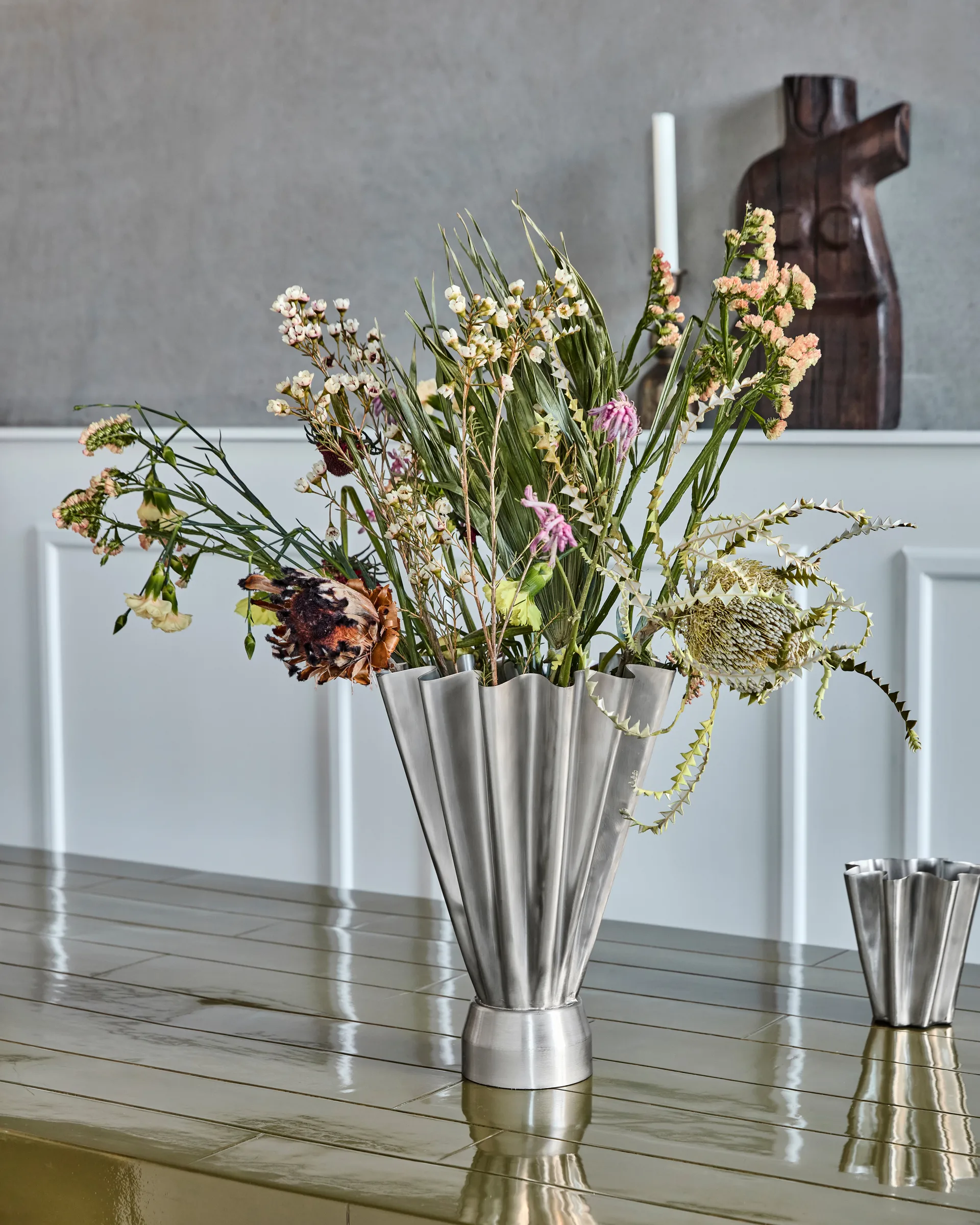 Vase Flood Ø23 cm, Borstat silver House Doctor