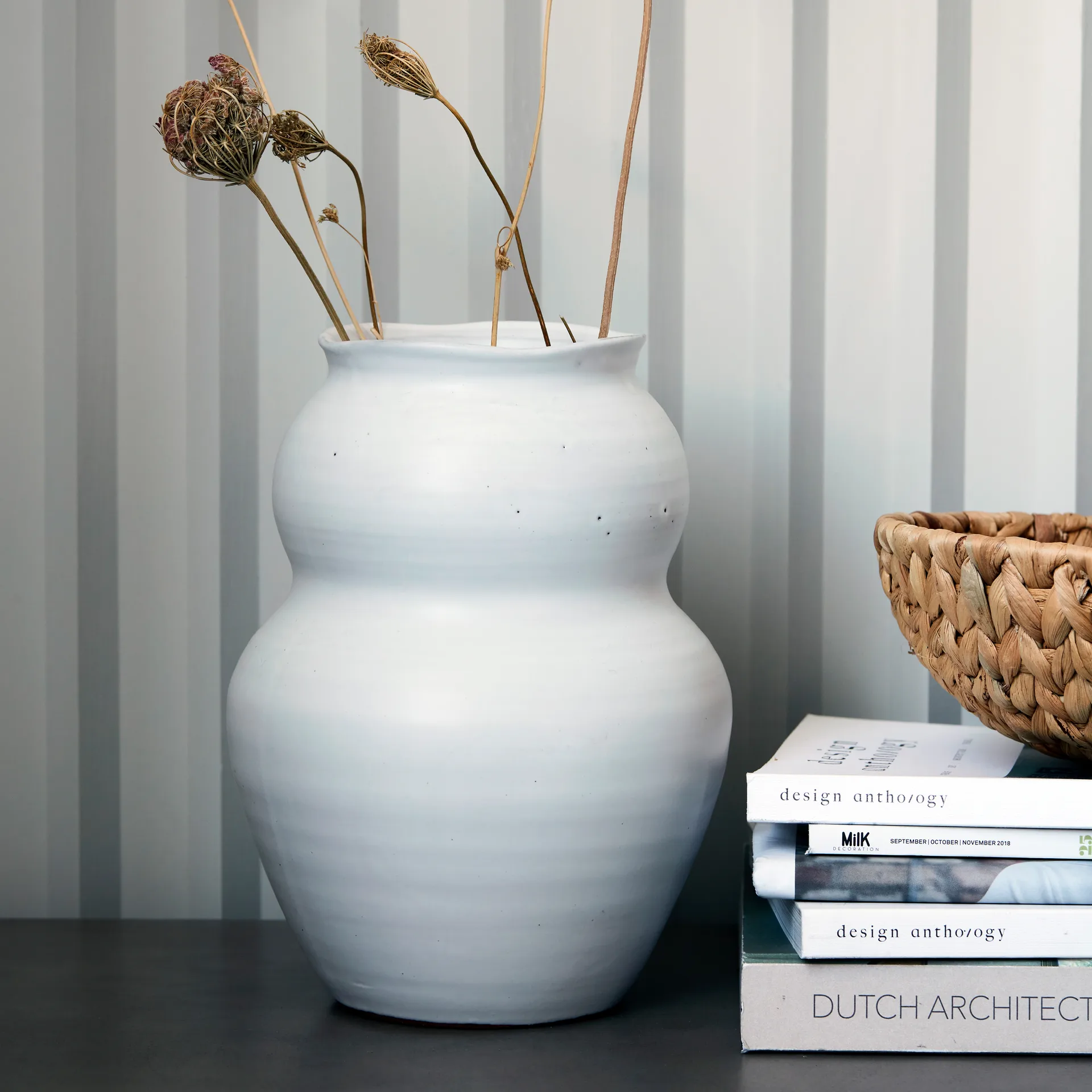 Vase Juno 22 cm, Blanc House Doctor