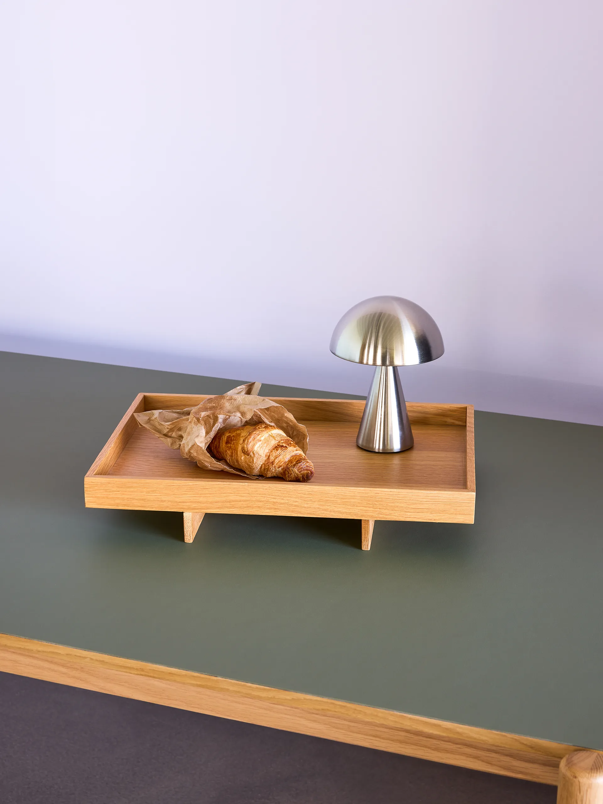 Lampe de table portable Mush, Nickel Hübsch