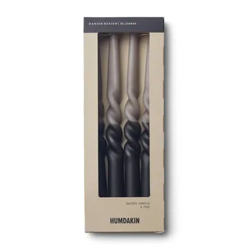 Bougie torsadée Humdakin skruvade 30 cm Lot de 4 - Coal-stone - Humdakin