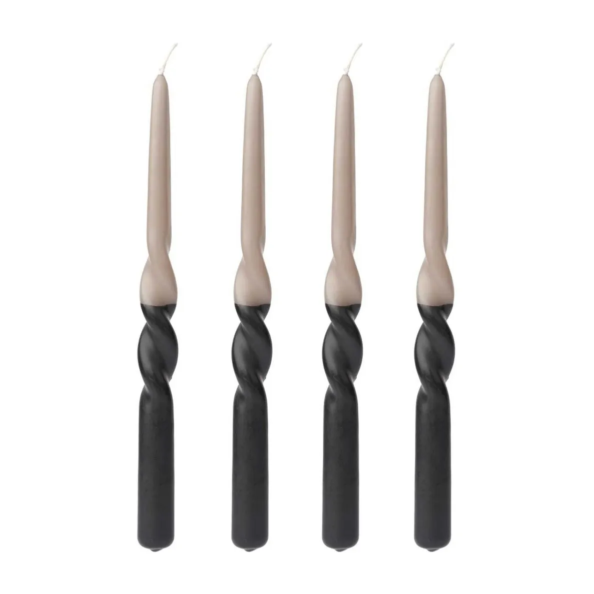 Bougie torsadée Humdakin skruvade 30 cm Lot de 4, Coal-stone Humdakin