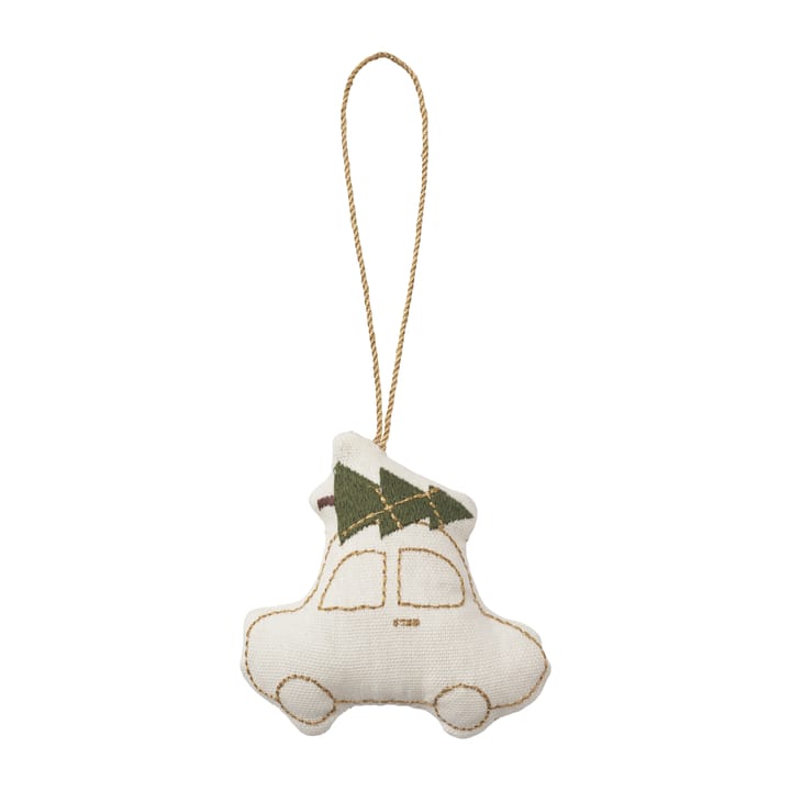 Décoration à suspendre en coton Humdakin Voiture, Blanc cassé/or Humdakin