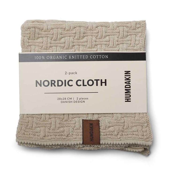 Lavette Humdakin Nordic 28x28 cm Lot de 2, Light stone Humdakin