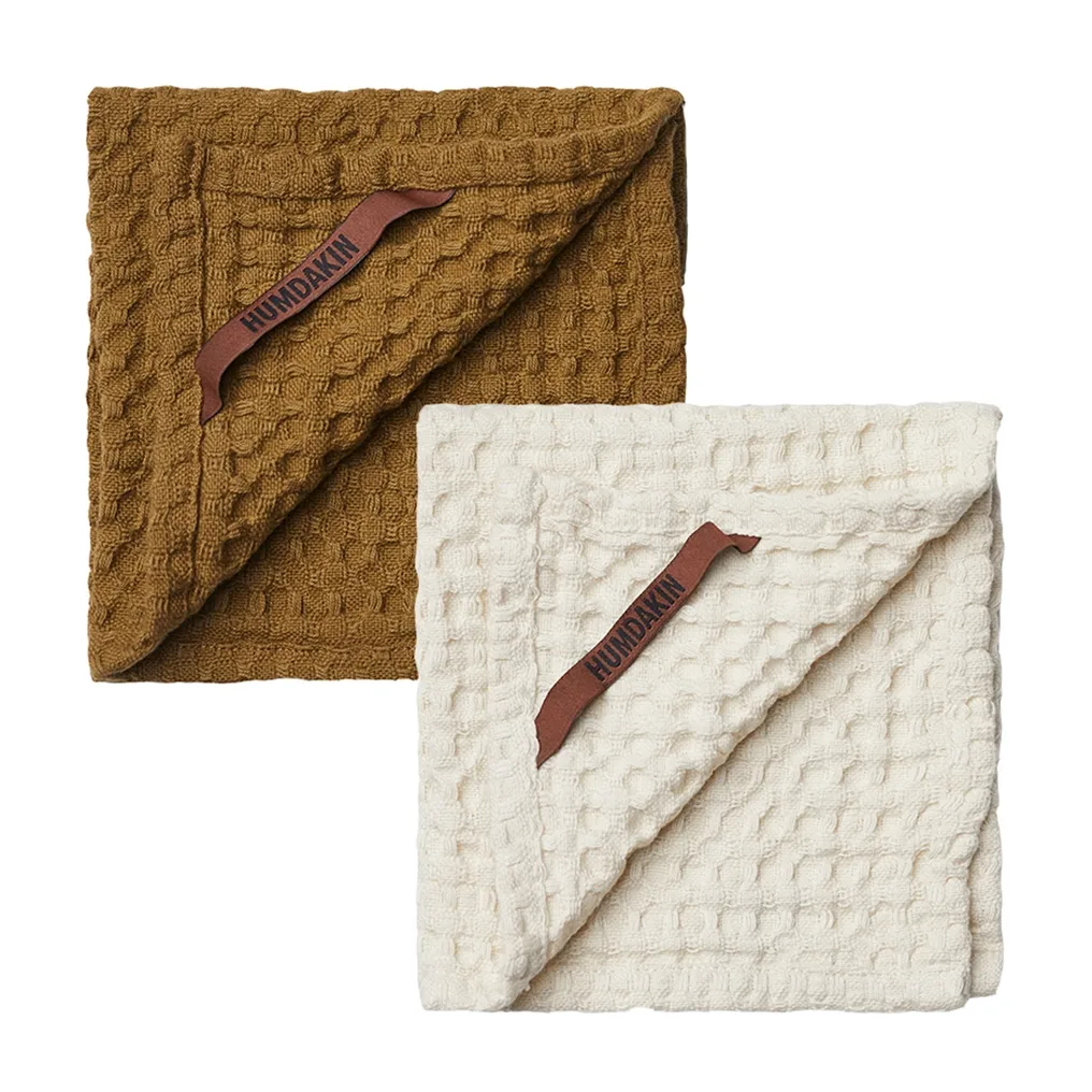 Lavette Humdakin Waffle 28x28 cm Lot de 2, SunSet-shell Humdakin