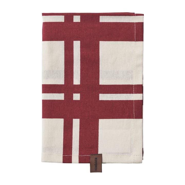 Lot de 2 serviettes de cuisine à carreaux rouges Humdakin, Blanc cassé-rouge Humdakin