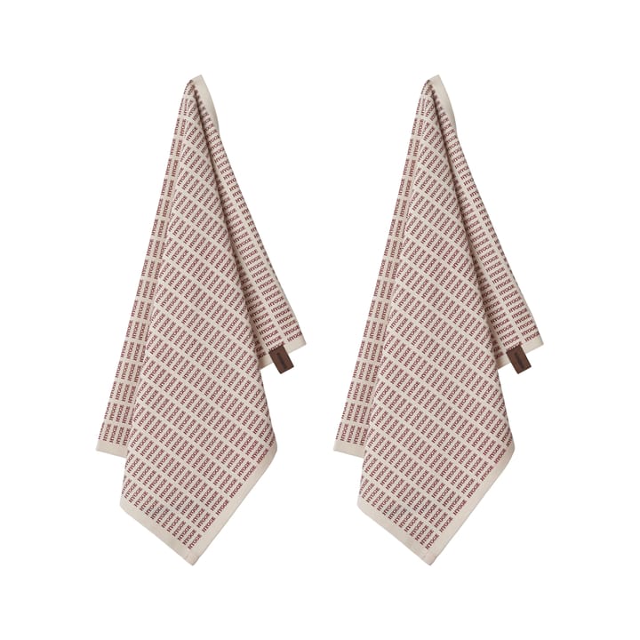Pack de 2 torchons de cuisine Noël Humdakin Notes of Hygge - Blanc cassé/Rouge - Humdakin