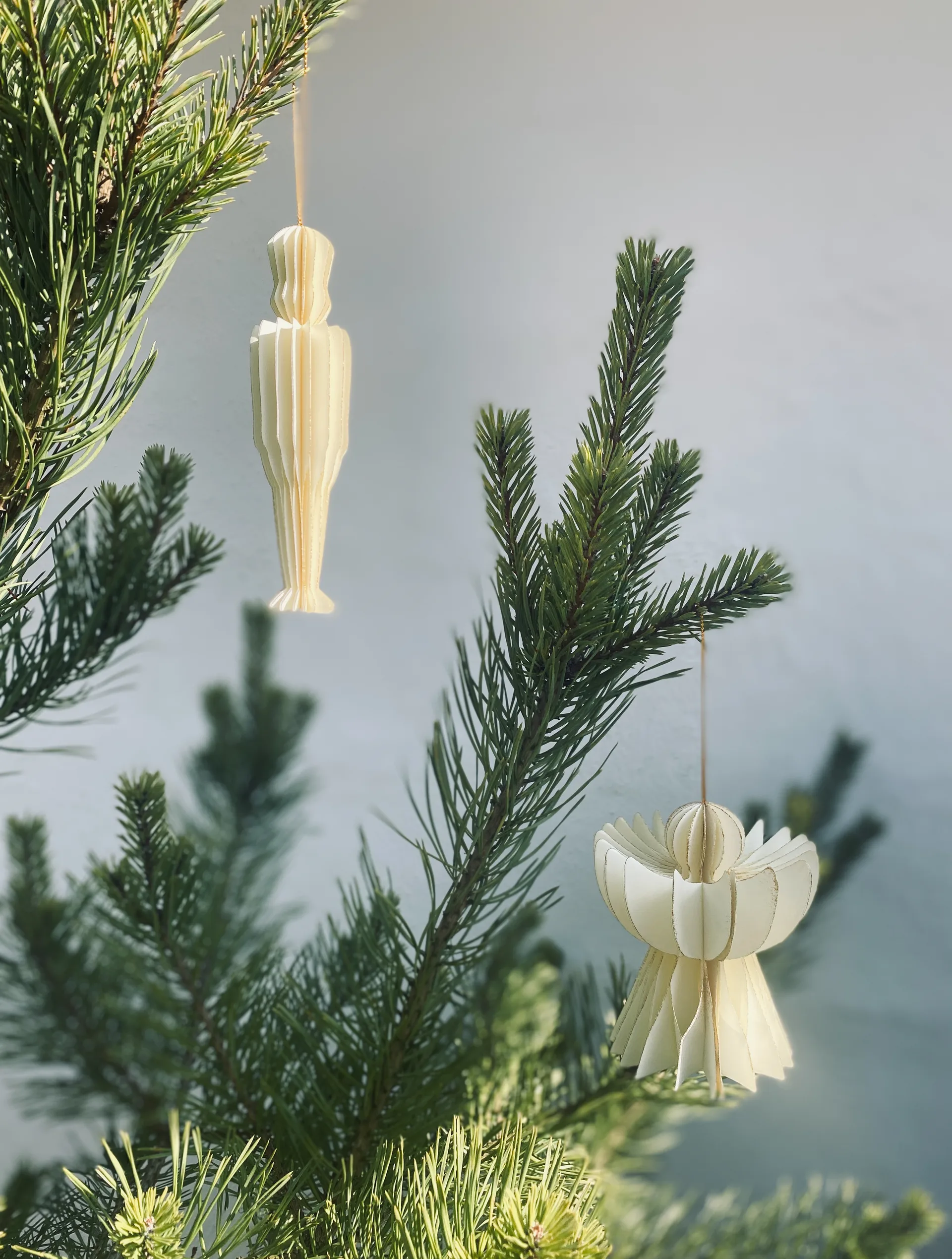 Pack de 3 décorations de Noël à suspendre Humdakin, Blanc cassé/or Humdakin