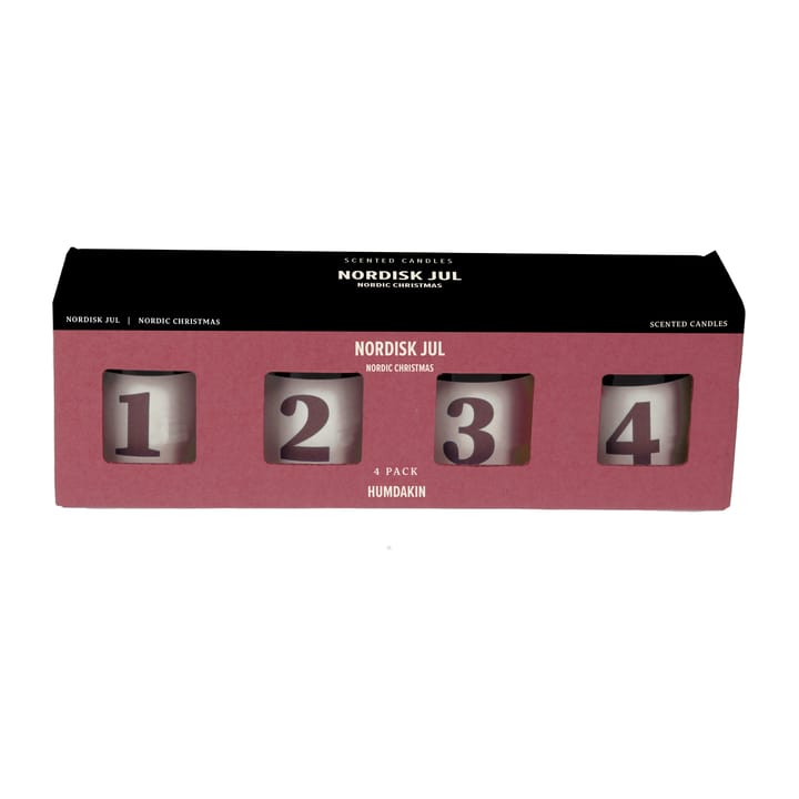 Pack de 4 bougies parfumées Humdakin Nordisk Jul - Rouge - Humdakin