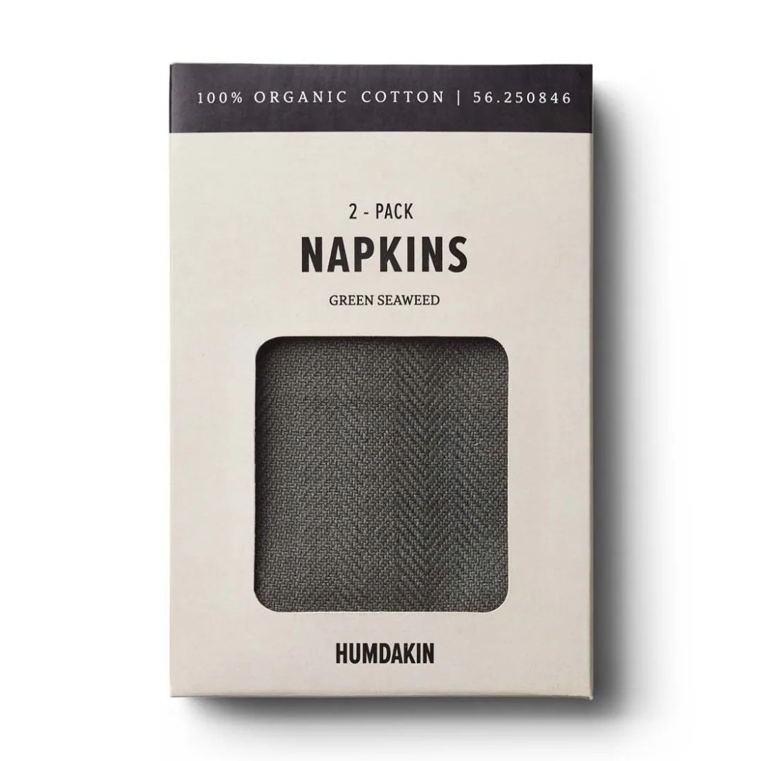 Serviette en tissu Humdakin 40x40 cm Lot de 2, Green seaweed Humdakin
