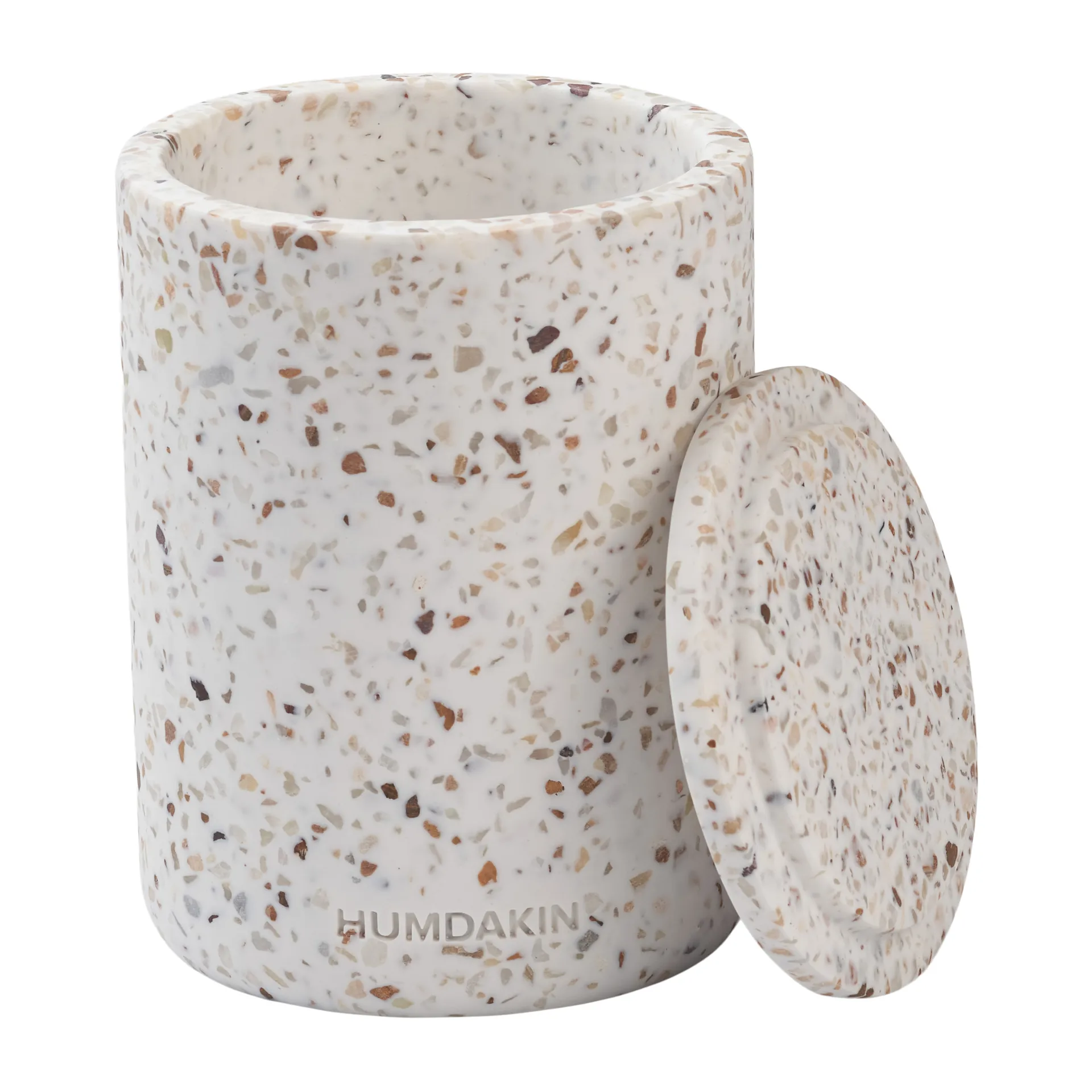 Vase Humdakin Terrazzo avec couvercle Ø10 cm, Rouge/Beige Humdakin