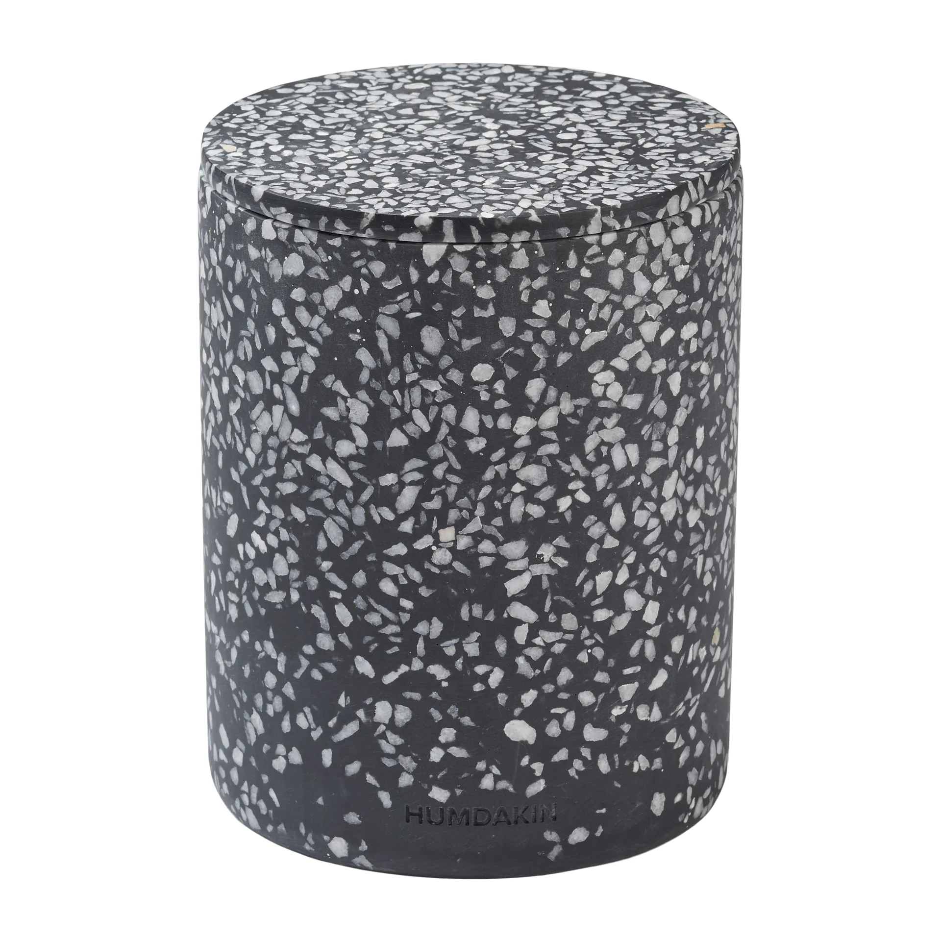 Vase Humdakin Terrazzo avec couvercle Ø13 cm, Noir Humdakin