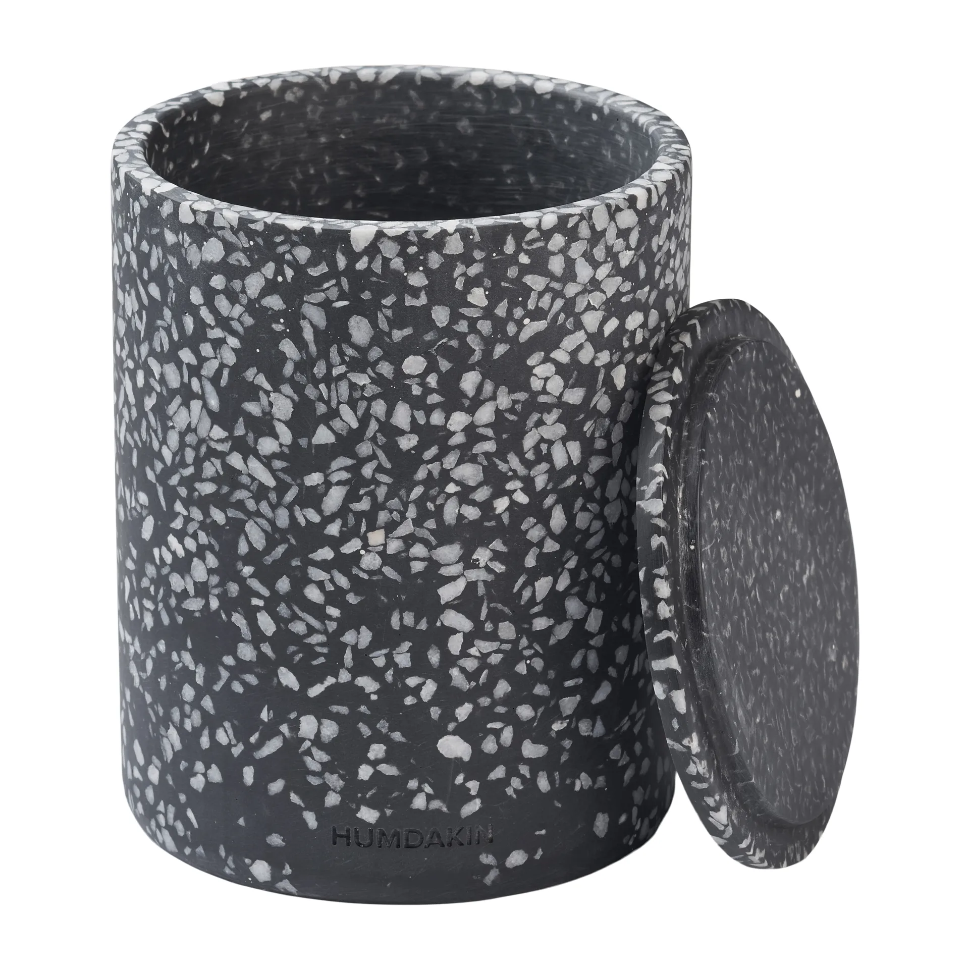 Vase Humdakin Terrazzo avec couvercle Ø13 cm, Noir Humdakin