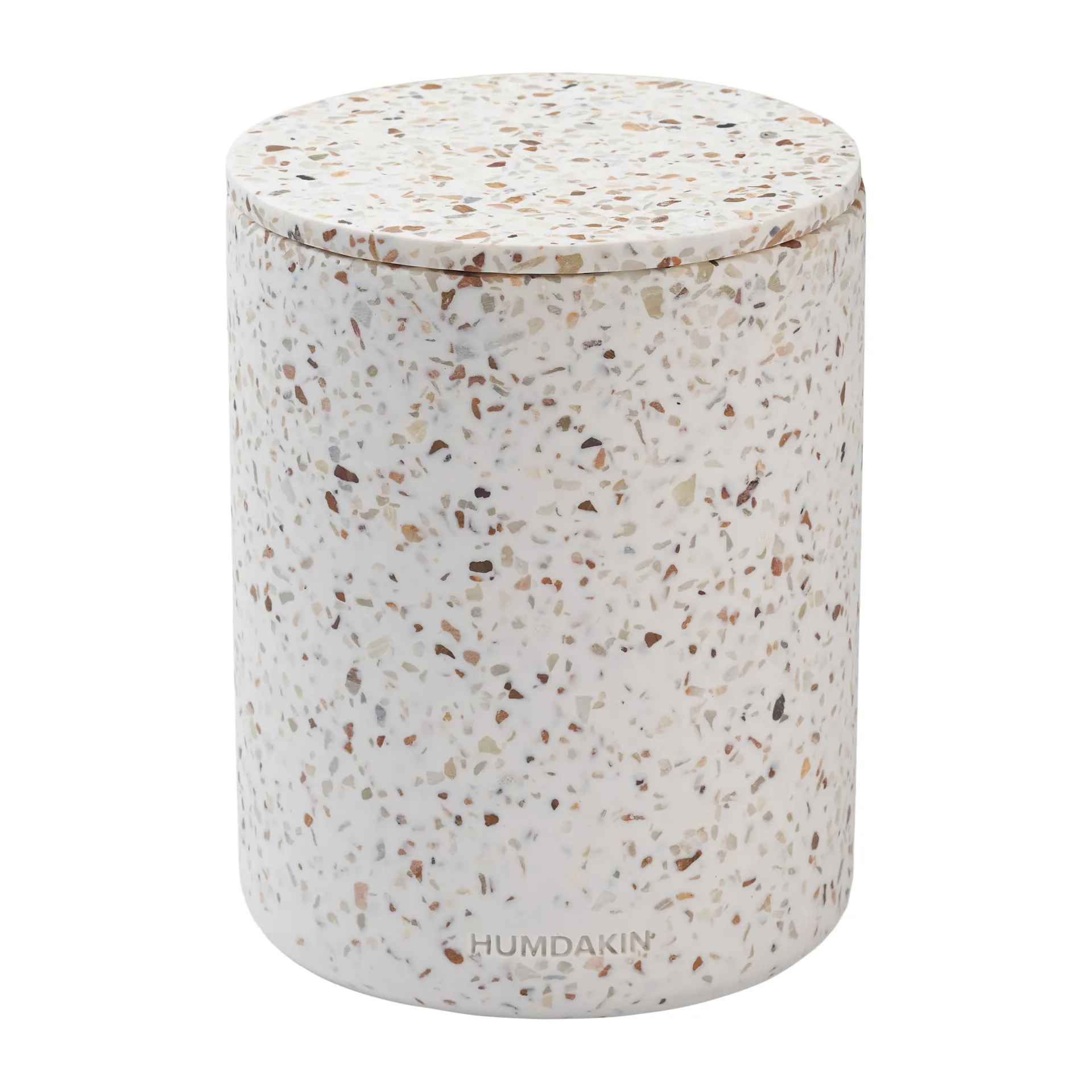 Vase Humdakin Terrazzo avec couvercle Ø13 cm, Rouge/Beige Humdakin
