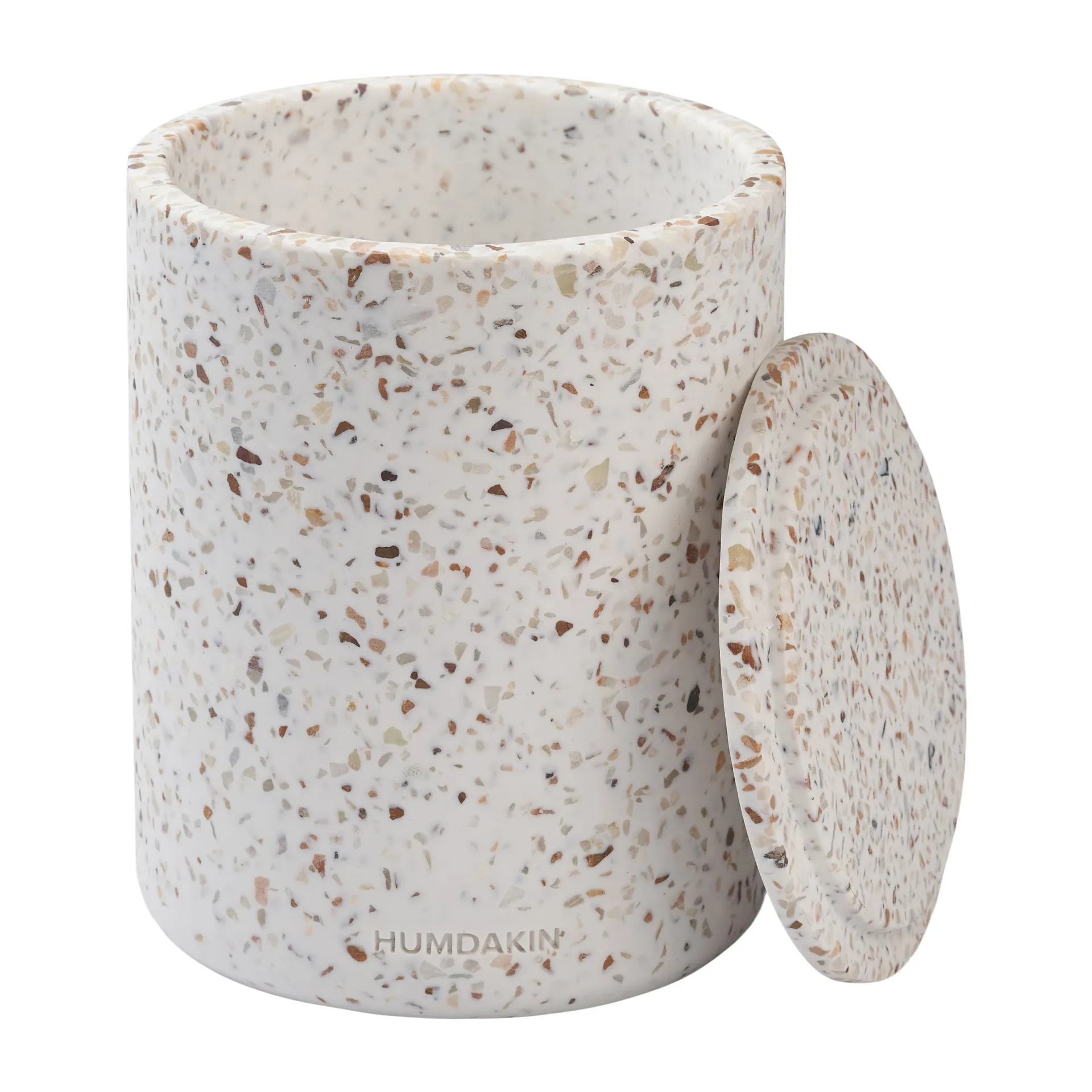 Vase Humdakin Terrazzo avec couvercle Ø13 cm, Rouge/Beige Humdakin