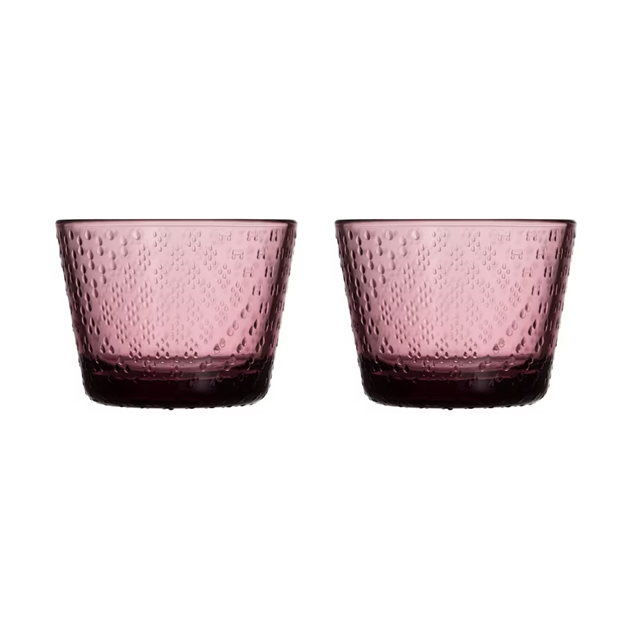 Iittala 2 verres à boire Tundra 16 cl Callune | Design Scandinave | Verres à eau | Violet