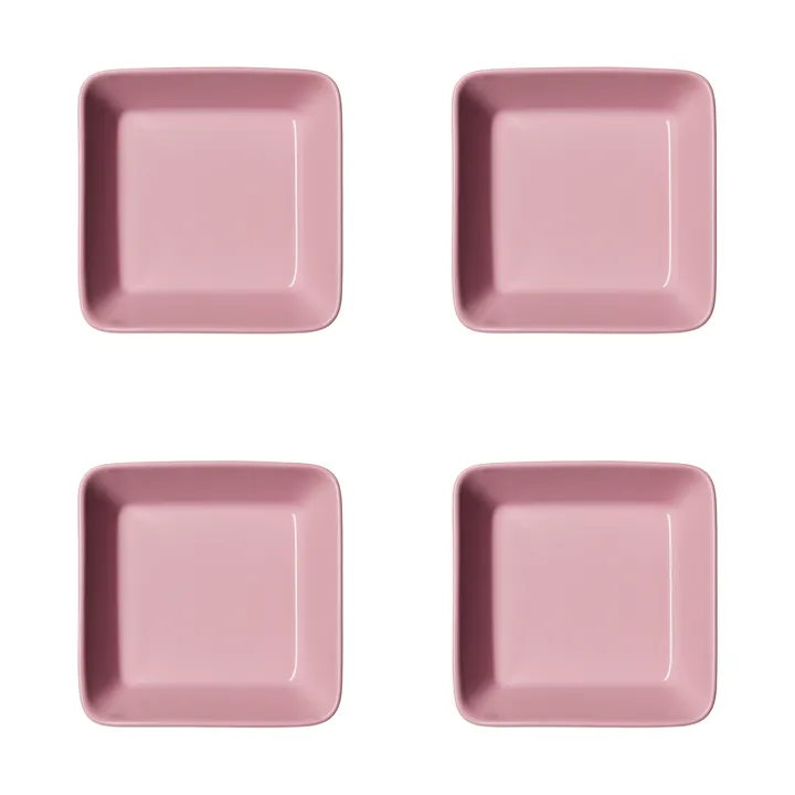 Assiette carrée Teema - Rose, 12x12 cm, lot de 4 - Iittala