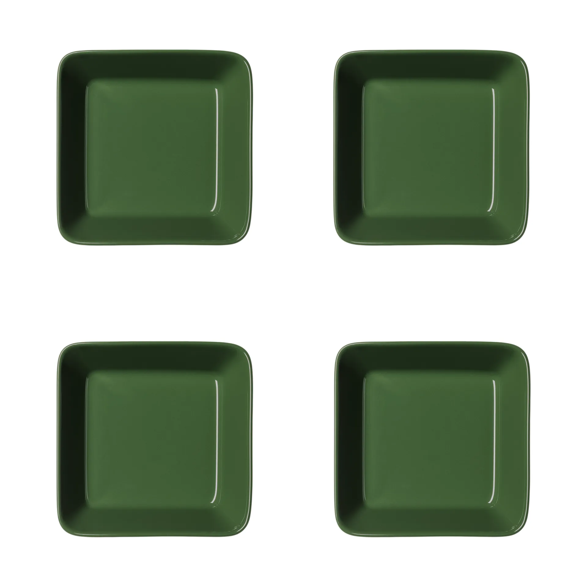 Assiette carrée Teema, Vert forêt, 12x12 cm, lot de 4 Iittala
