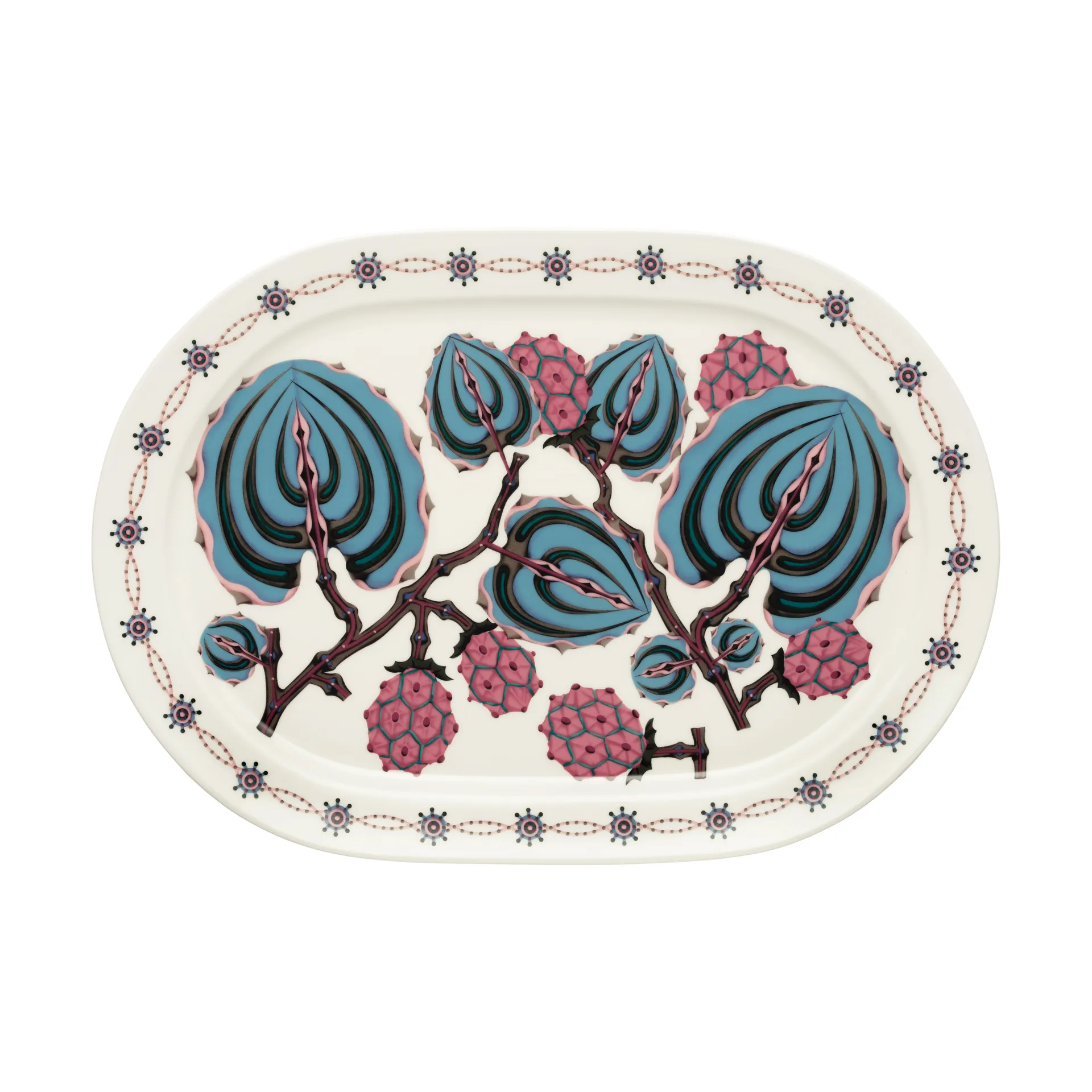 Assiette de service ovale Taika Sato 41 cm, Blanc-multicolore Iittala