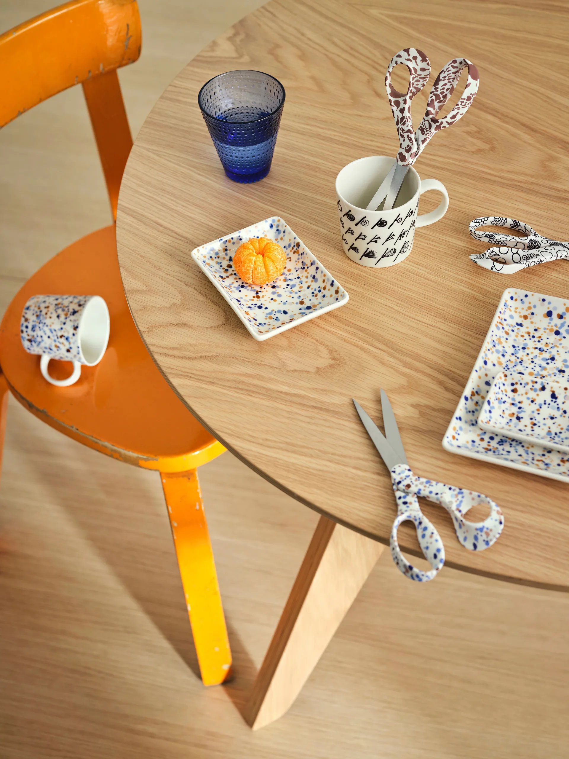 Assiette Oiva Toikka Helle A4 21x29 cm, Bleu-marron Iittala