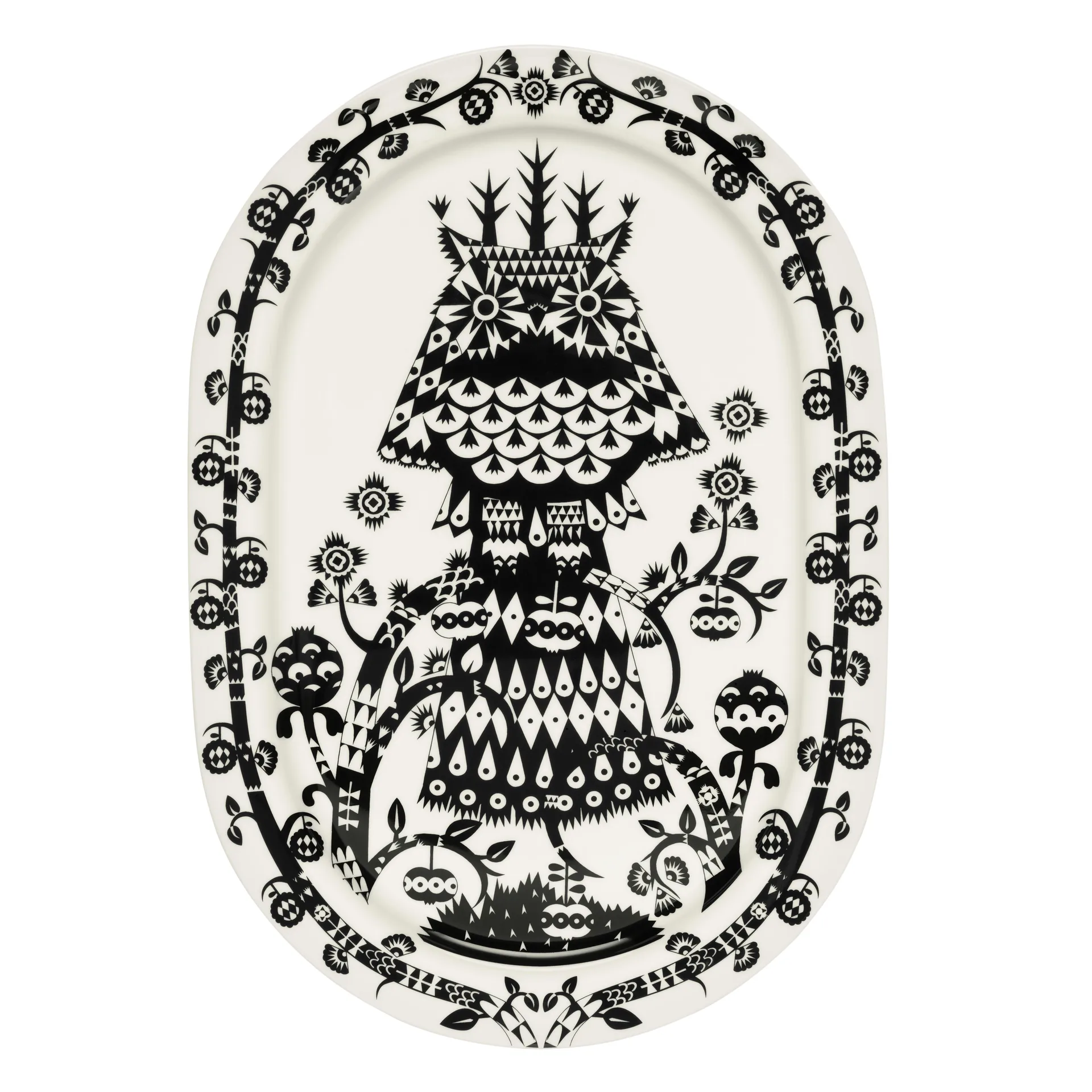 Assiette ovale Taika, noir Iittala