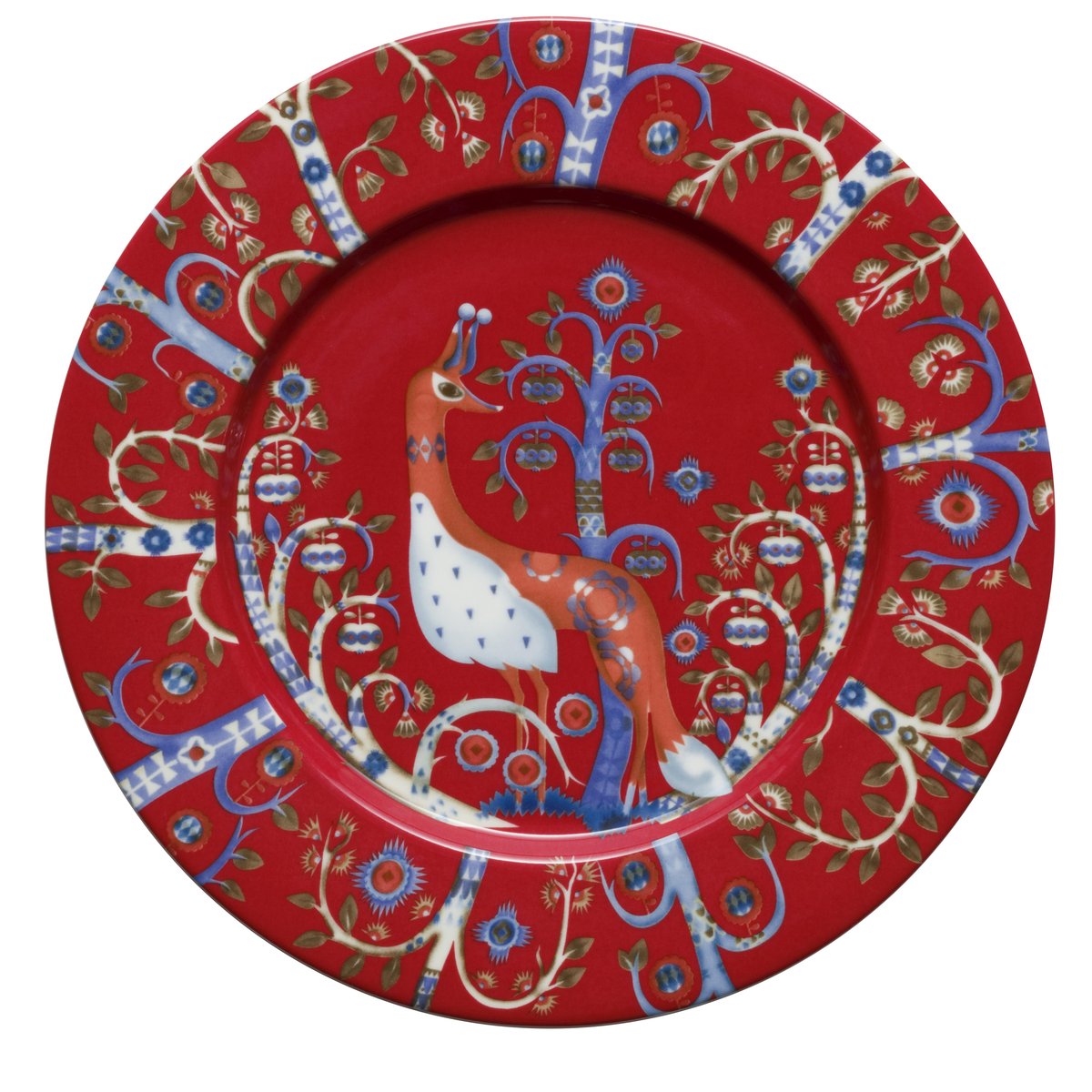 Iittala Assiette Taika 22 cm rouge | Design Scandinave | Assiettes à dessert | Rouge