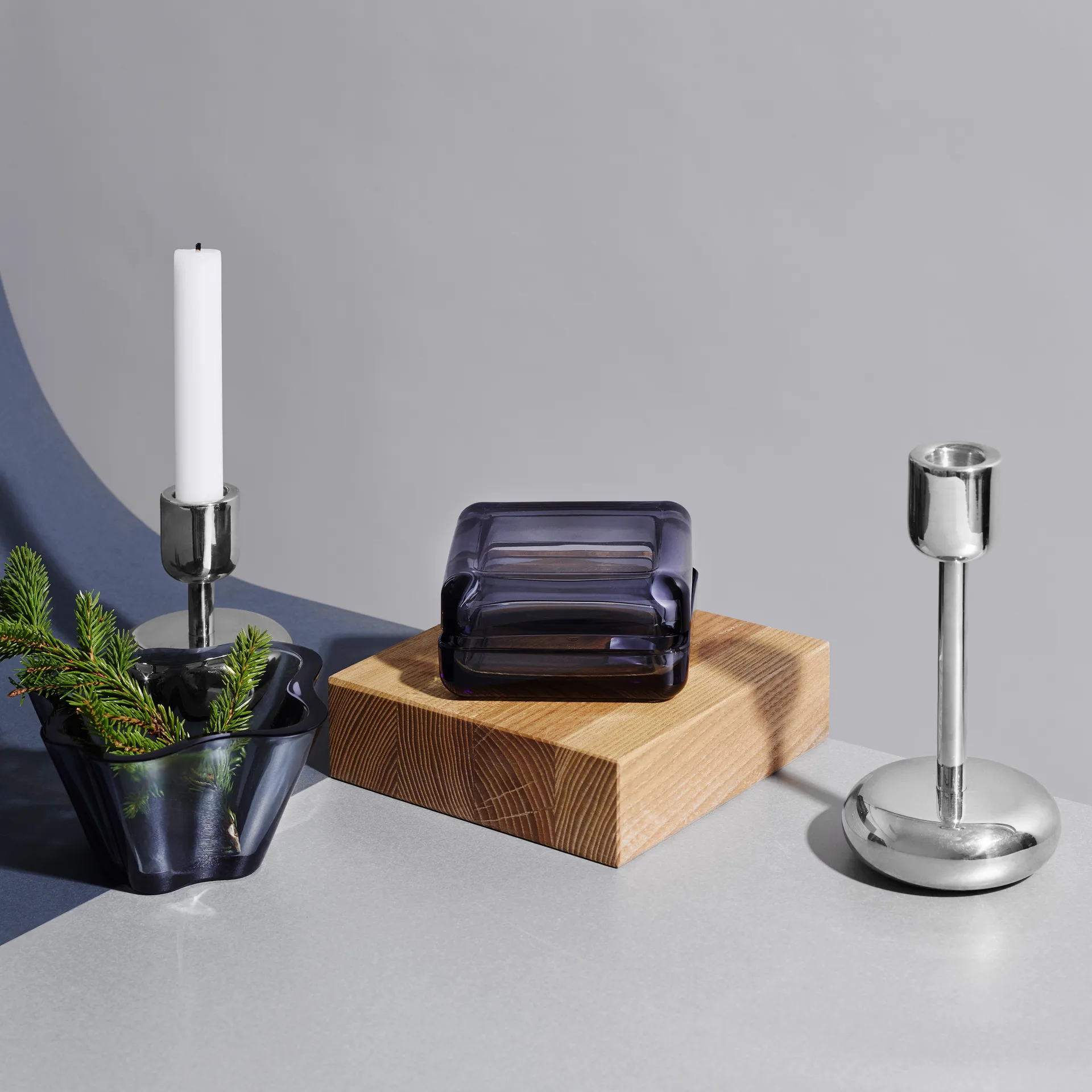 Bougeoir en acier inoxydable Nappula, petit 107 mm Iittala