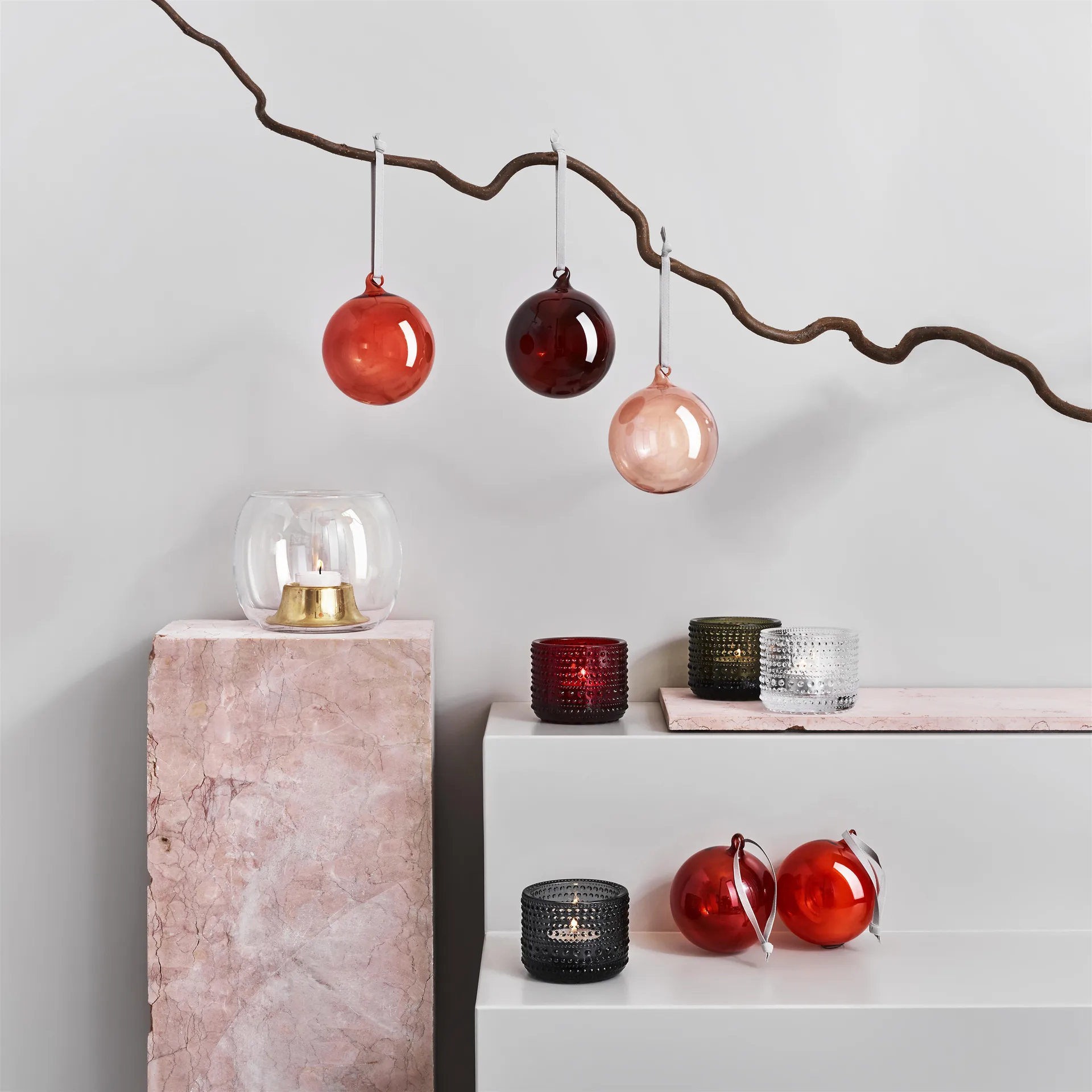 Boule de Noël Iittala 80 mm lot de 5, Rouge Iittala