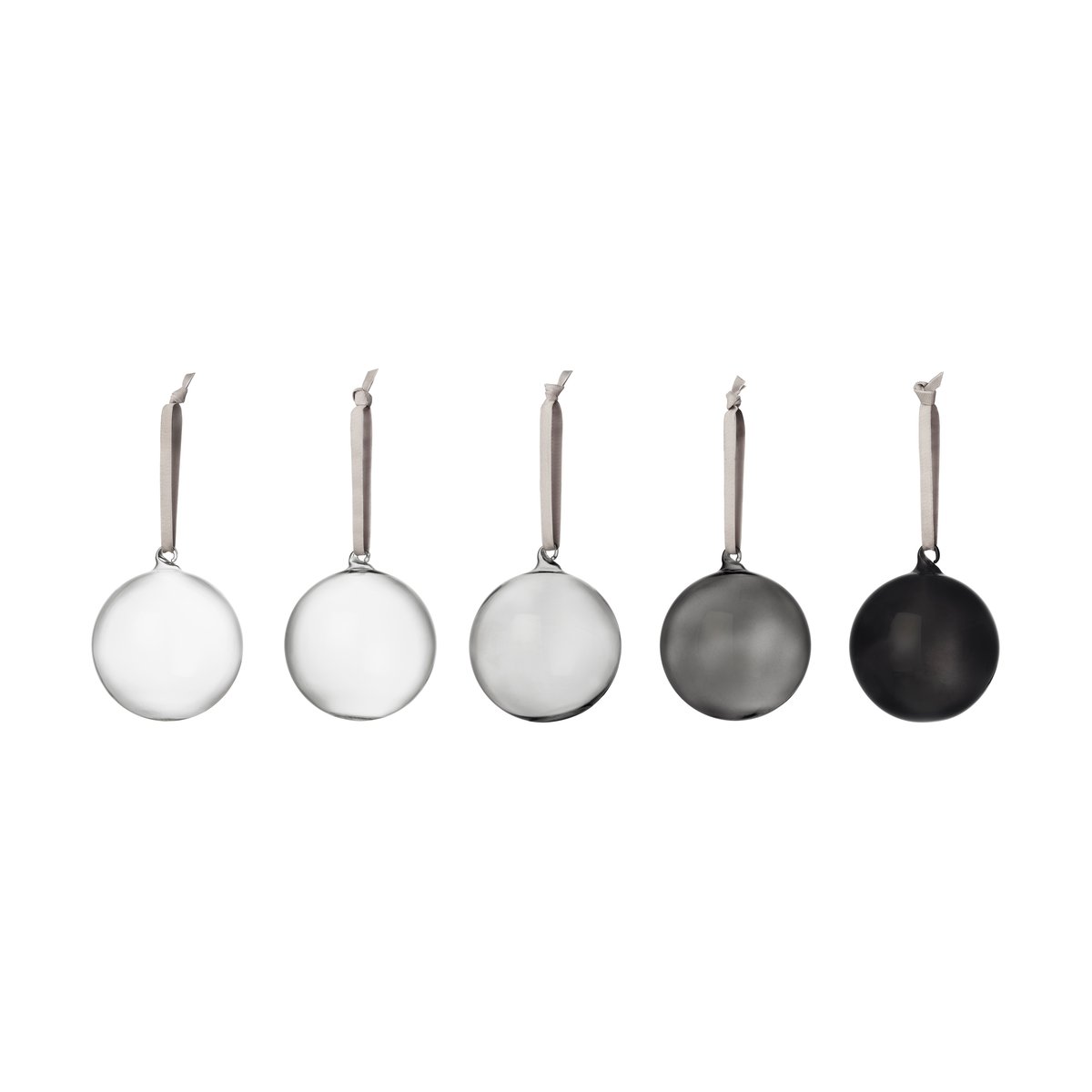 Iittala Boule en verre Iittala 8 cm, lot de 5 Gris | Design Scandinave | Décorations de Noël | Gris