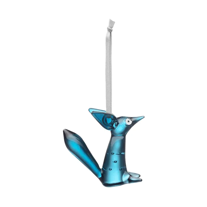 Décoration en verre Vulpes 8 cm - Bleu acier - Iittala