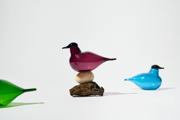 Oiseau en verre Chiffchaff - Turquoise, 13x8 cm - Iittala