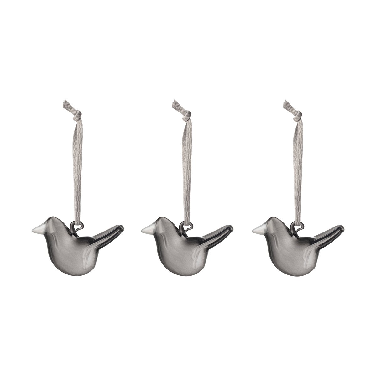 Iittala Oiseau en verre Iittala, lot de 3 Gris | Design Scandinave | Accessoires décoratifs | Gris