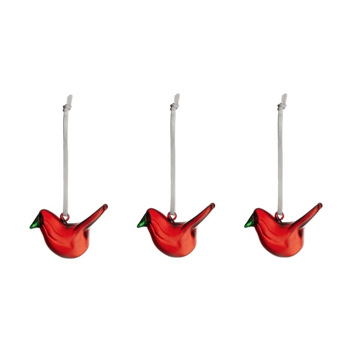 Oiseau en verre Iittala, lot de 3 - Rouge - Iittala