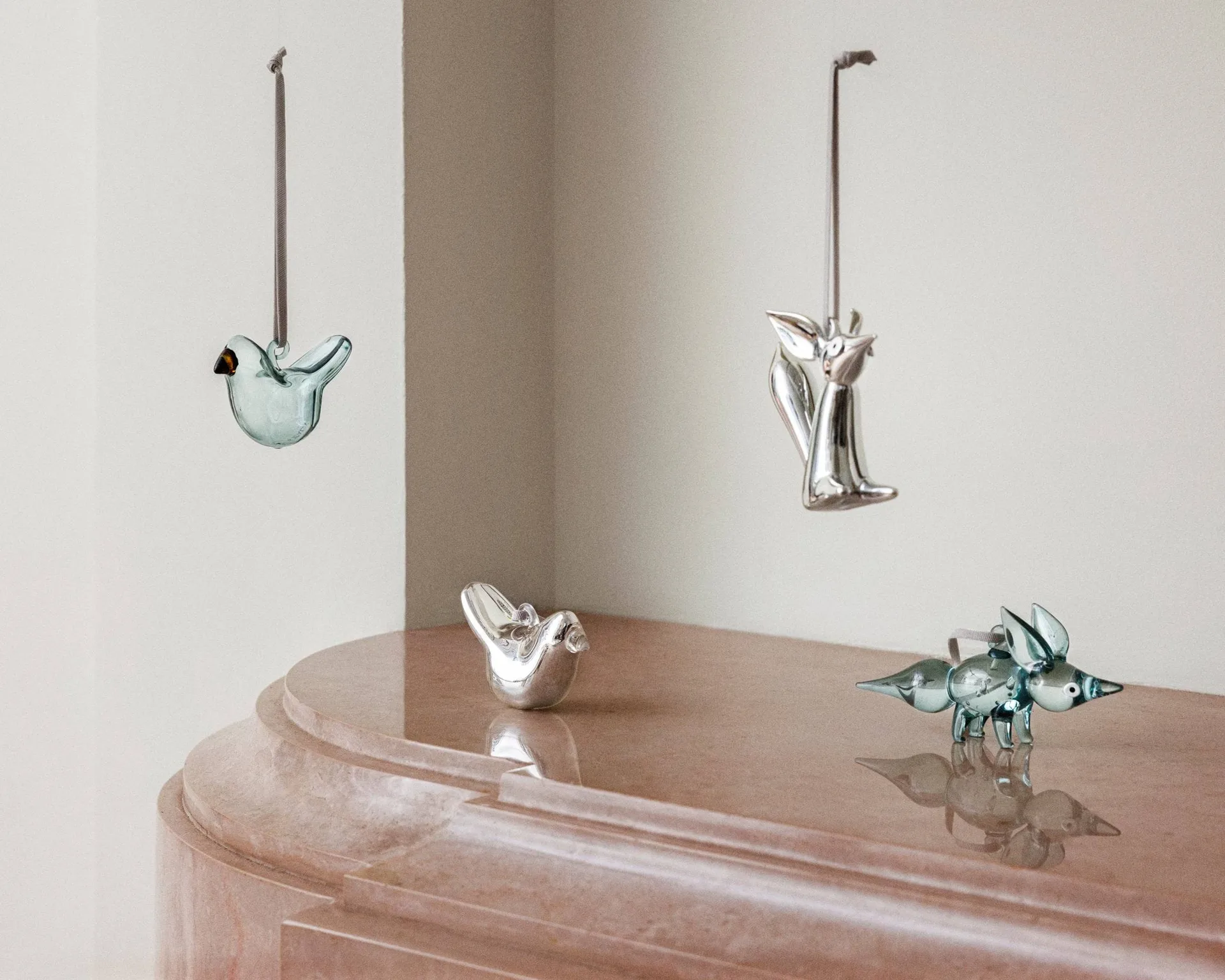 Oiseau en verre Iittala, Miroir, mini, lot de 3 Iittala