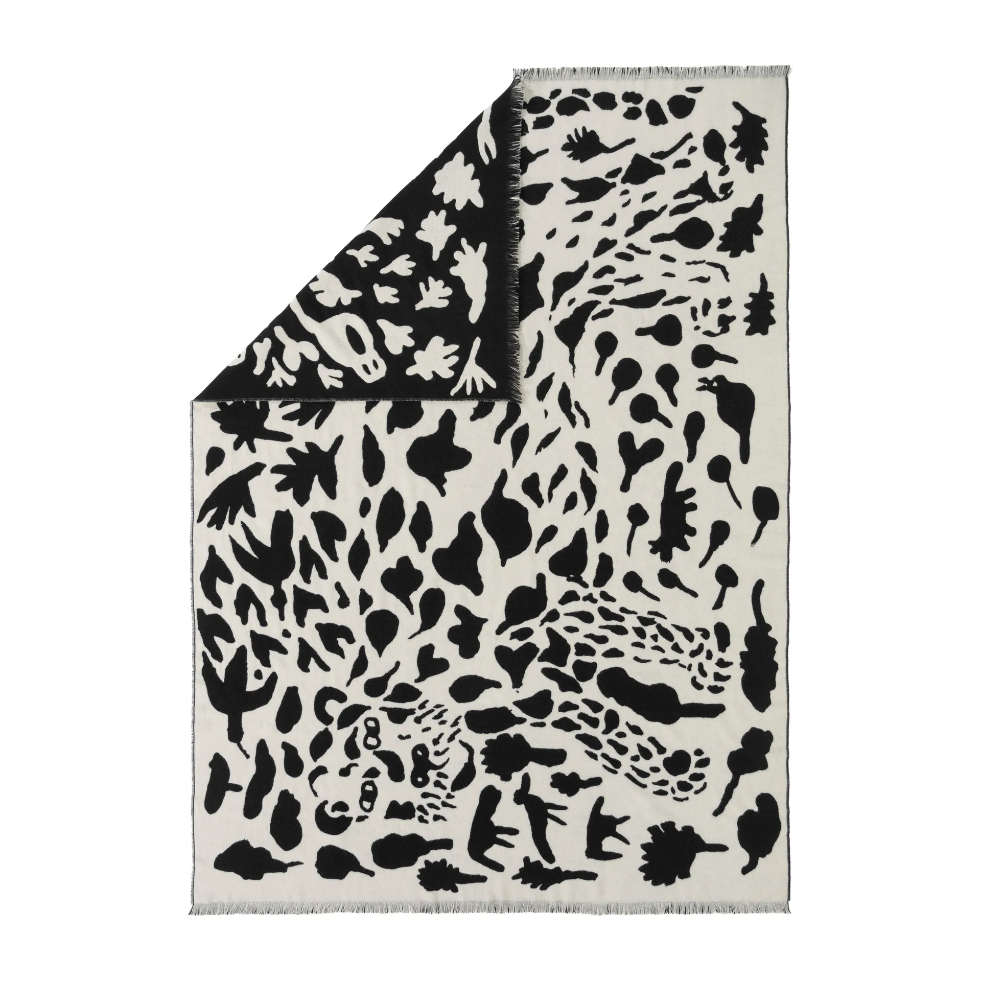 Plaid en laine Oiva Toikka Cheetah 130x180 cm, Noir-blanc Iittala