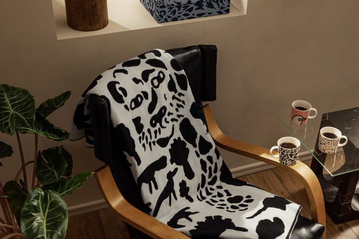 Plaid en laine Oiva Toikka Cheetah 130x180 cm - Noir-blanc - Iittala