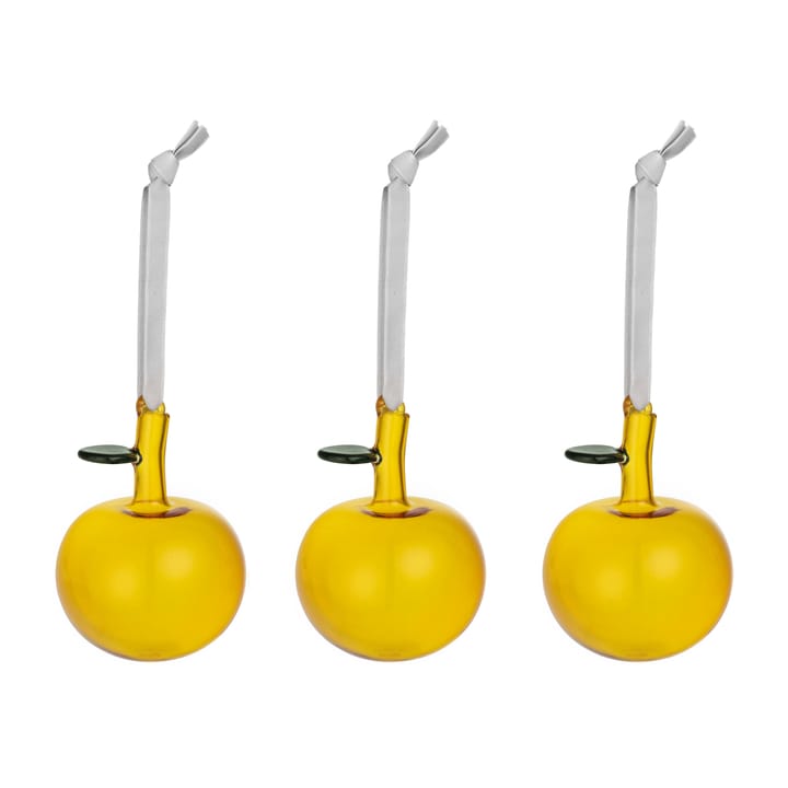 Pommes en verre Iittala Lot de 3 - Jaune - Iittala