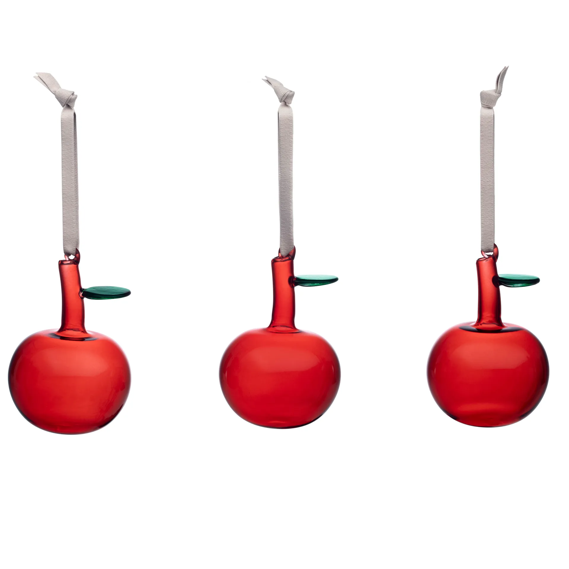 Pommes en verre Iittala Lot de 3, Rouge Iittala