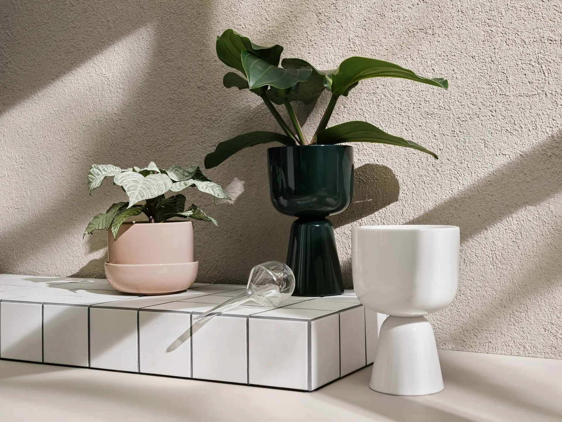 Pot avec soucoupe Nappula Ø17 cm h13 cm, Beige Iittala