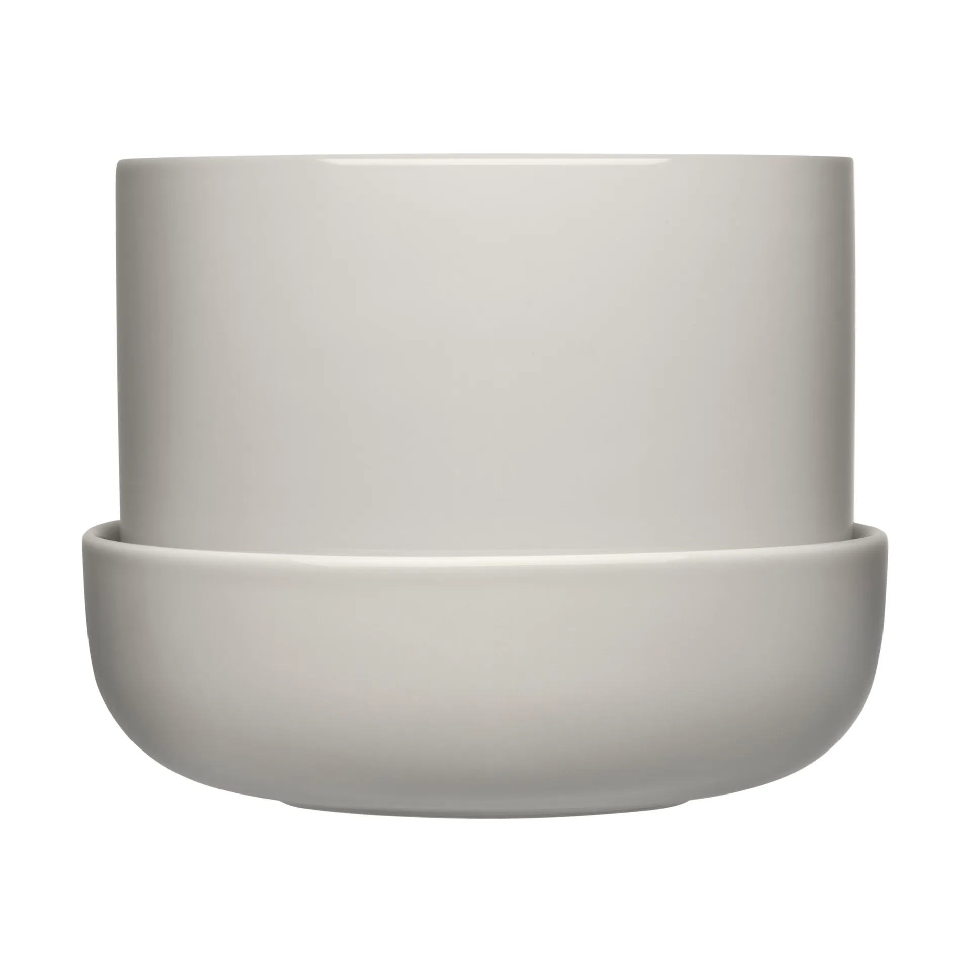 Pot avec soucoupe Nappula Ø17 cm h13 cm, Gris clair Iittala