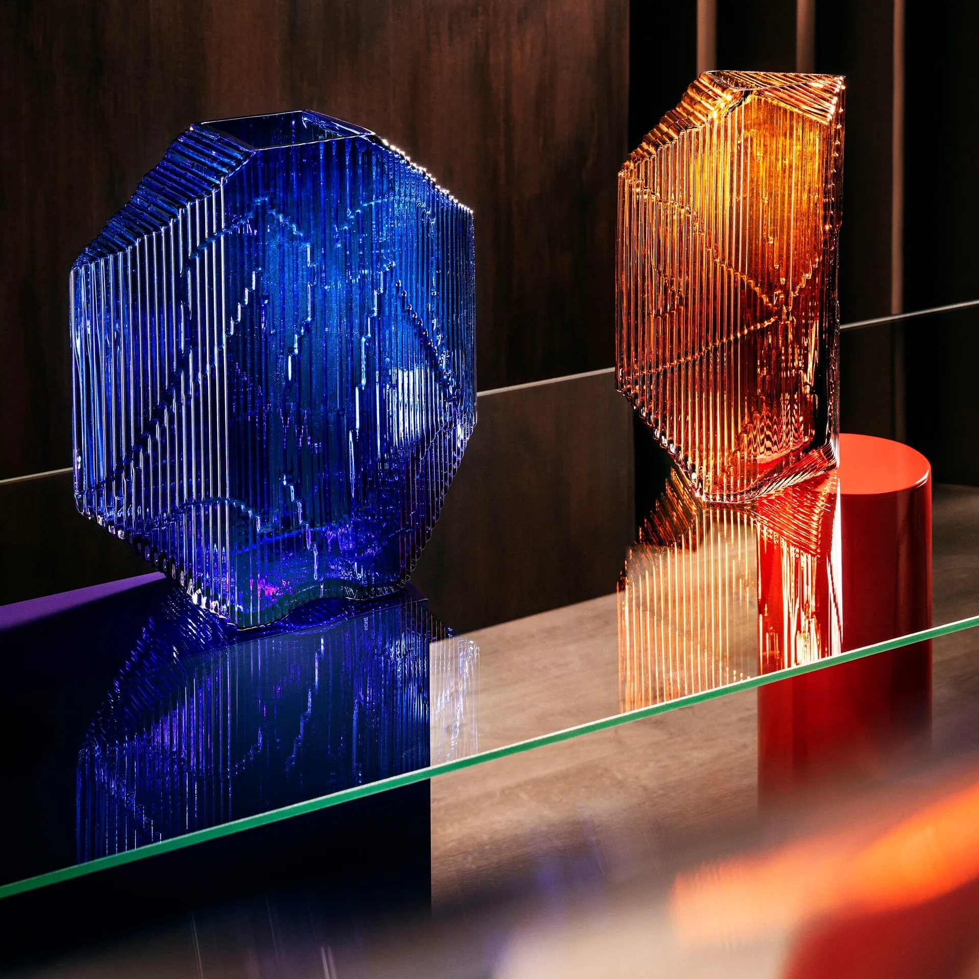 Sculpture en verre Kartta 33 cm, Cuivre Iittala