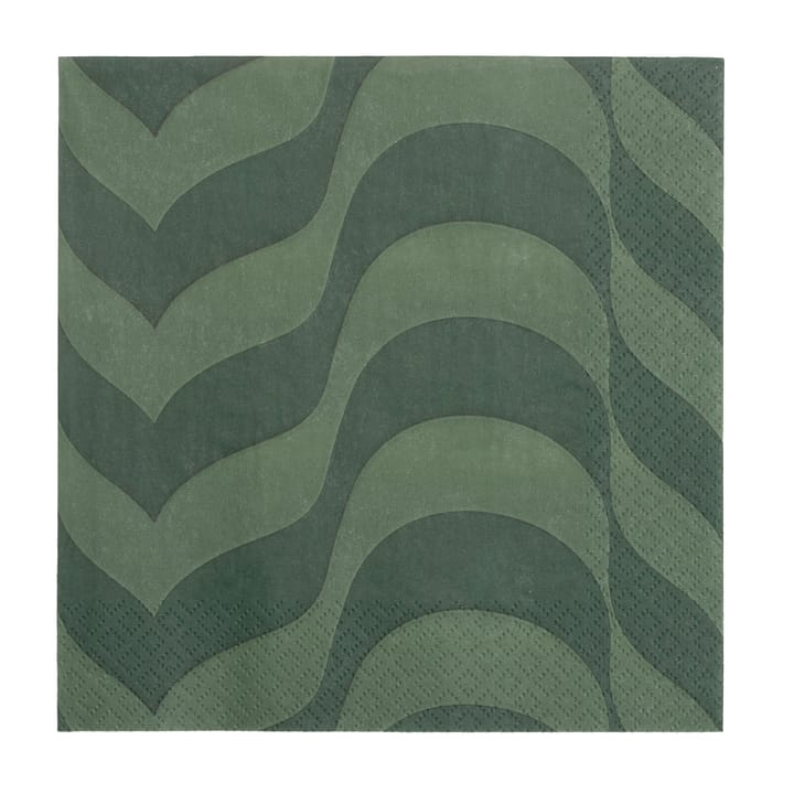 Serviette en papier Alvar Aalto 33x33 cm Lot de 20 - Vert mousse - Iittala