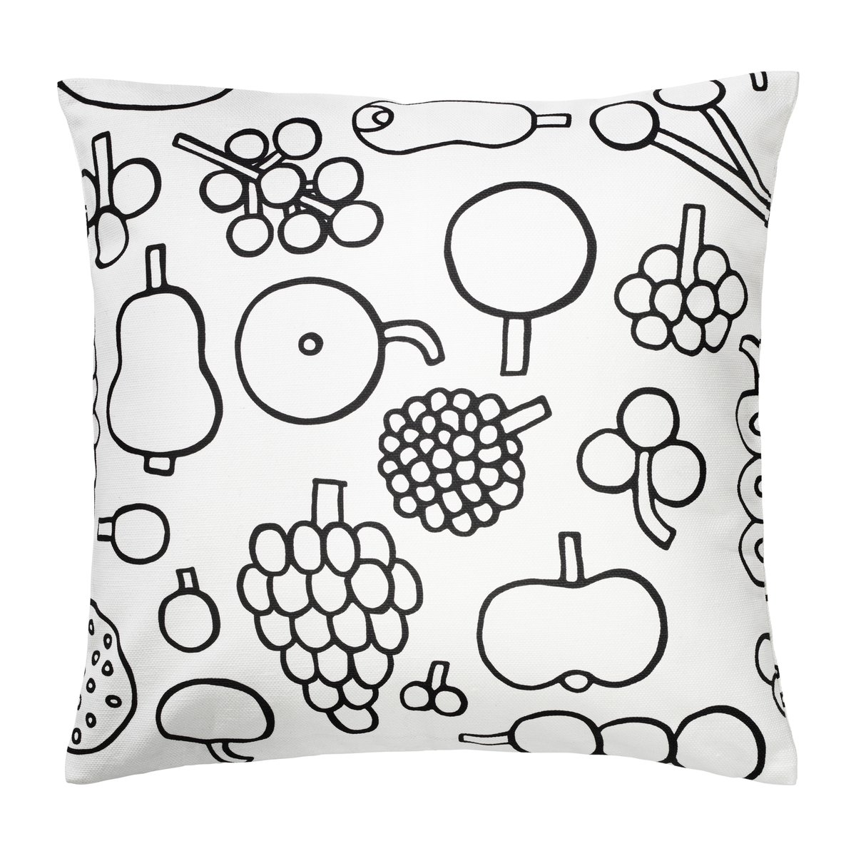 Iittala Taie Oiva Toikka Frutta 47x47 cm Noir | Design Scandinave | Housses de coussin | Noir