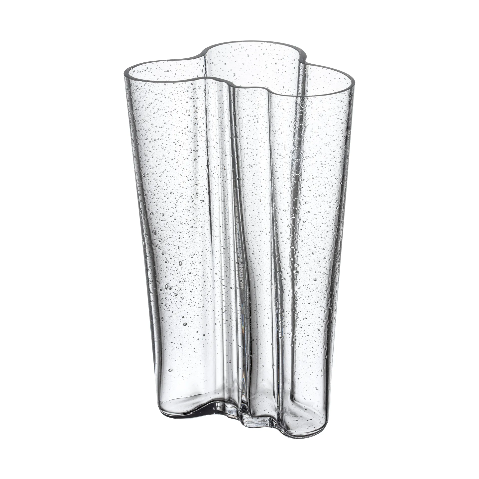 Vase Alvar Aalto 200 mm, Verre à bulles transparent, Édition anniversaire Iittala